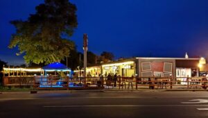 Vickers Tavern outside at night