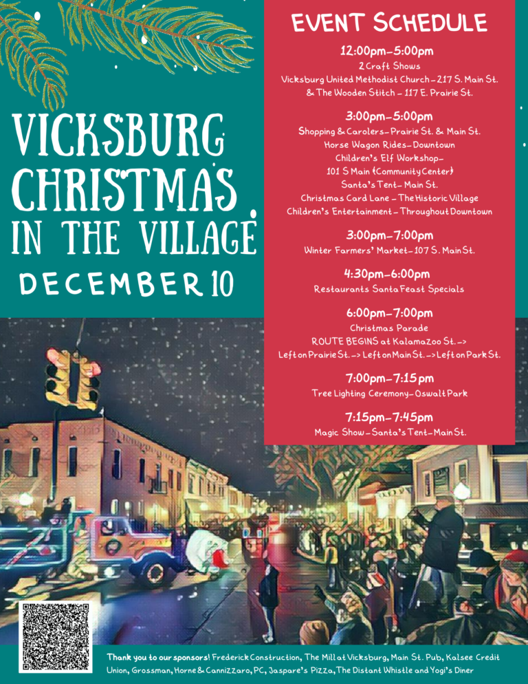 Christmas in the Village 2022 The Village of Vicksburg, Michigan